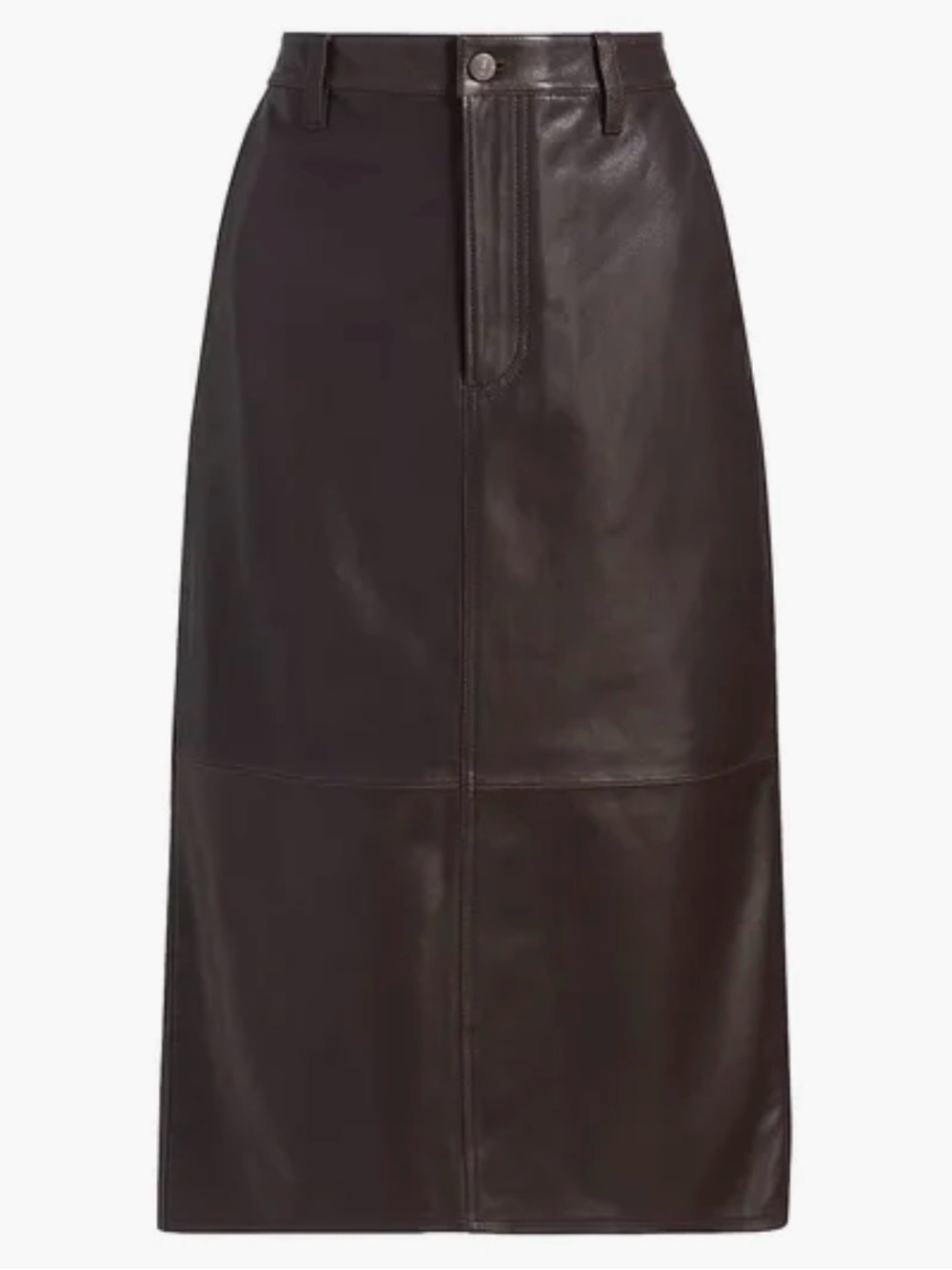 Frame Denim 100% Lamb Leather Midi Skirt